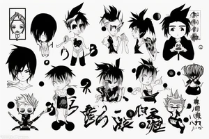 Anime boy with cropped hair tattoo idea