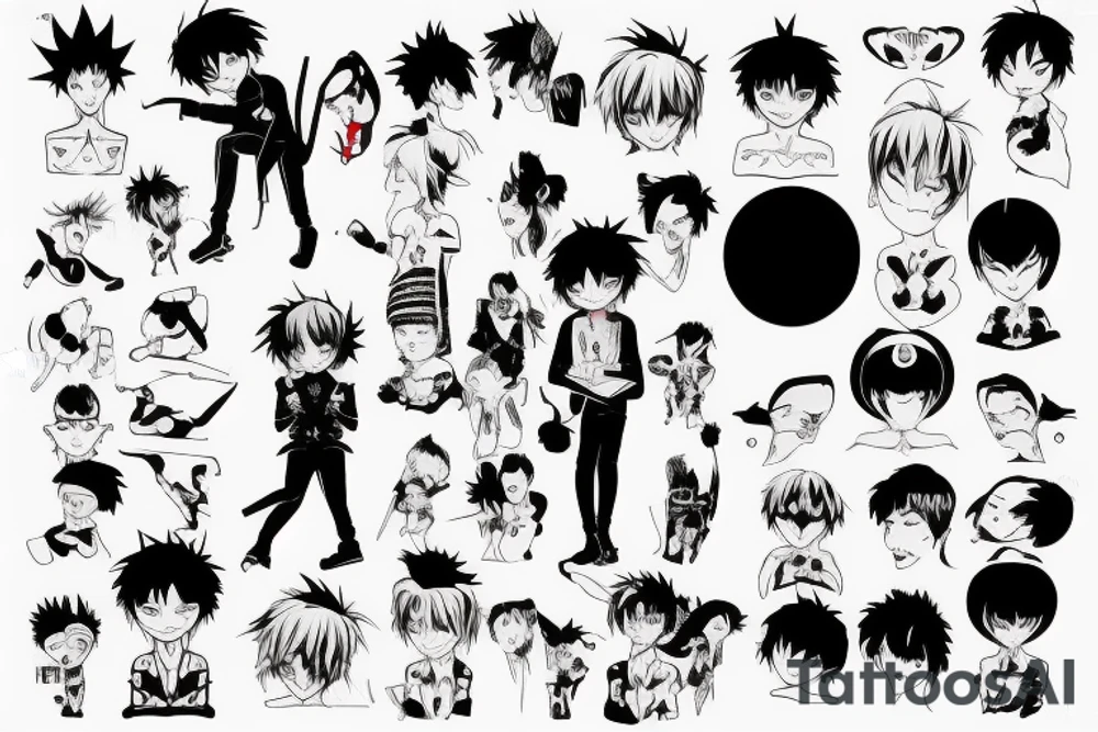 Anime boy with cropped hair tattoo idea