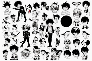Anime boy with cropped hair tattoo idea