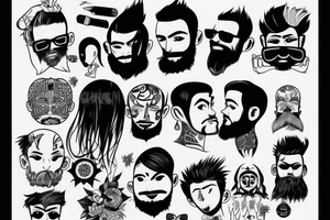 Man with cropped hair and short beard tattoo idea