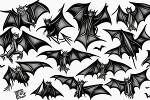 Bats appear from a dark cave fly away tattoo idea