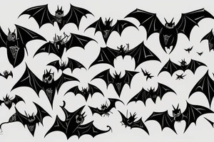 Bats appear from a dark cave fly away tattoo idea