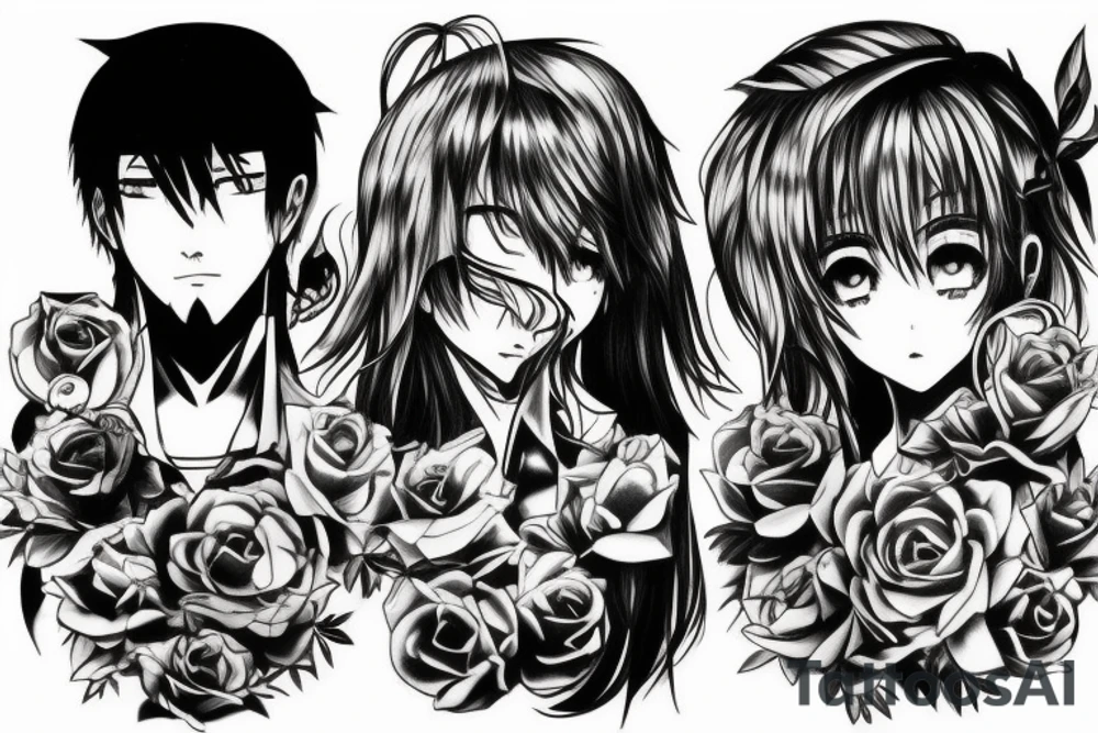 Anime brother and sister together tattoo idea