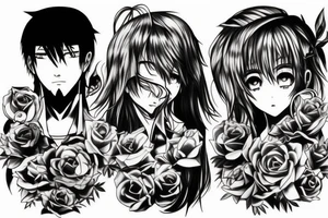Anime brother and sister together tattoo idea