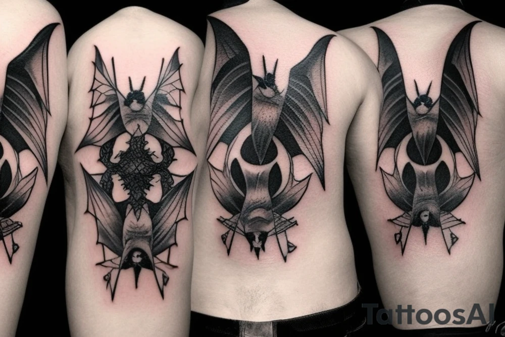 three Bats appear from a dark side and fly away tattoo idea three Bats appear from a dark side and fly away tattoo idea