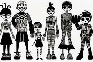 brother and sister standing together tattoo idea