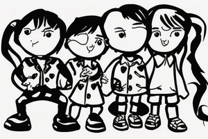brother and sister standing together tattoo idea