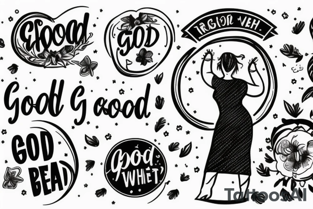 Frau vor Spiegel sagt good job traurig tattoo idea