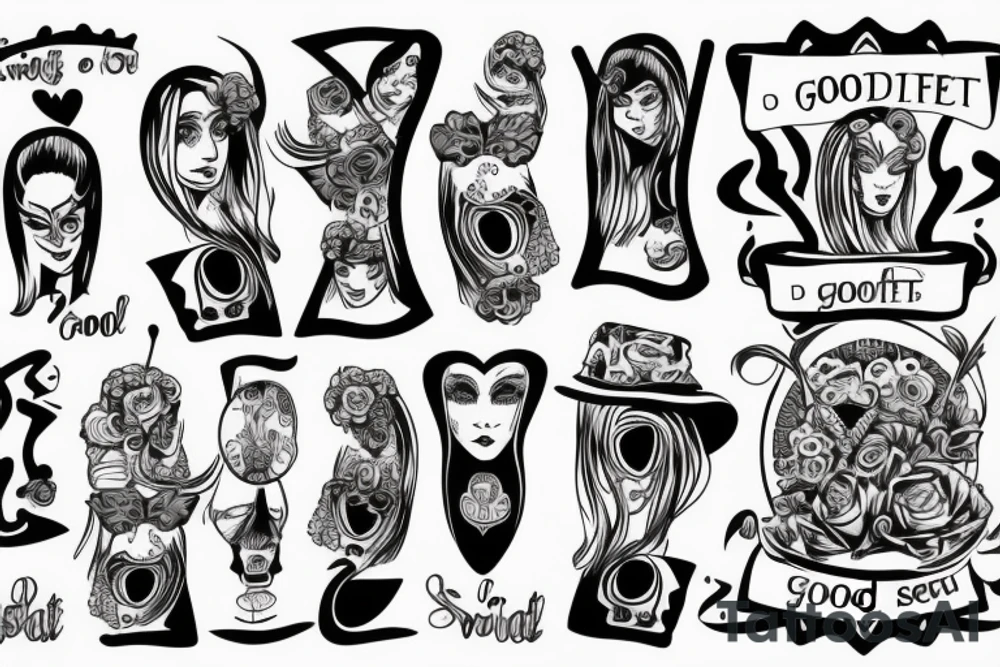 Frau vor Spiegel sagt good job traurig tattoo idea