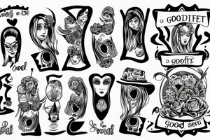 Frau vor Spiegel sagt good job traurig tattoo idea