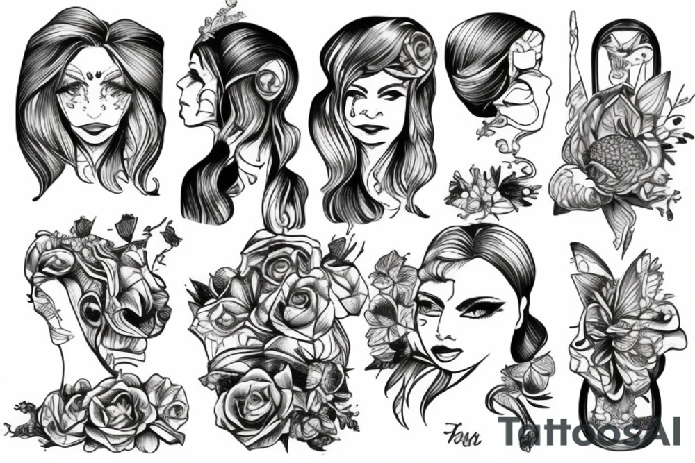 Frau vor Spiegel tattoo idea