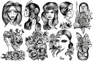 Frau vor Spiegel tattoo idea