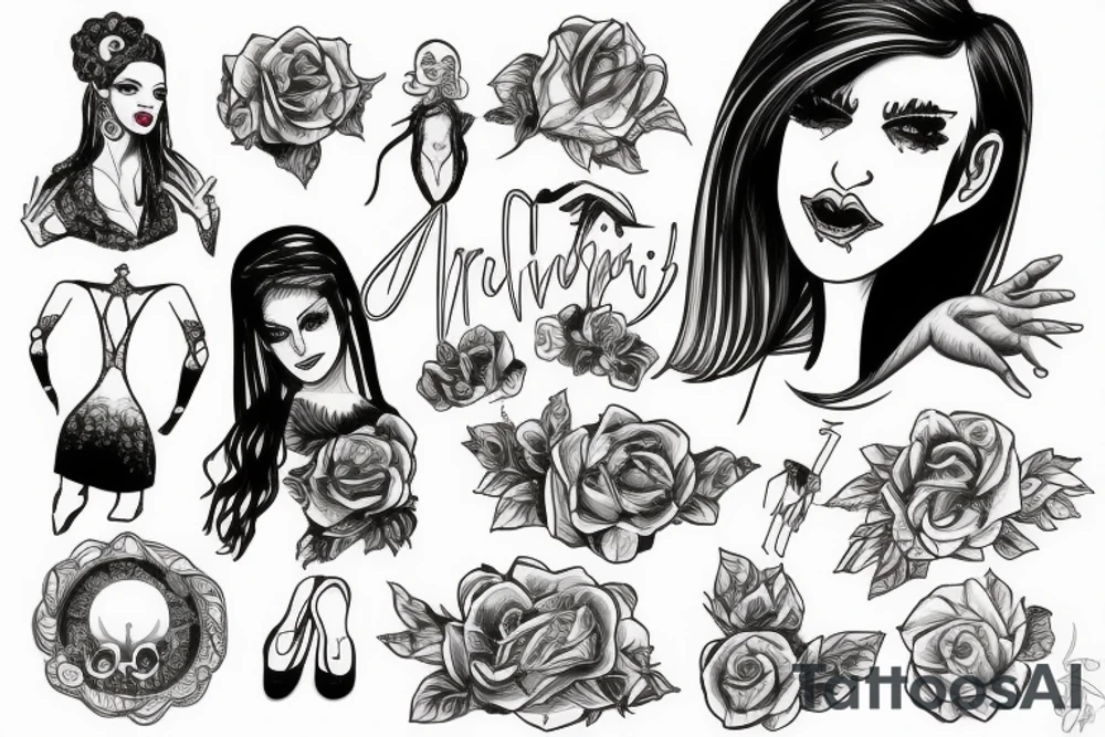 Frau vor Spiegel tattoo idea