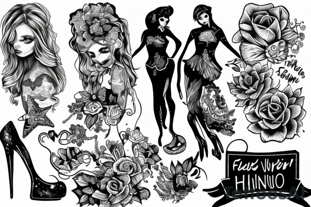 Frau von hinten spiegel tattoo idea