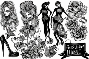 Frau von hinten spiegel tattoo idea