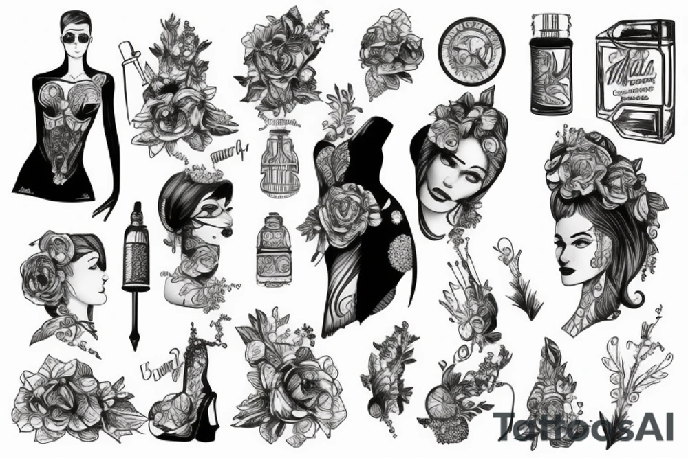 Frau von hinten spiegel tattoo idea