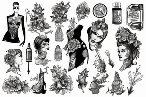 Frau von hinten spiegel tattoo idea