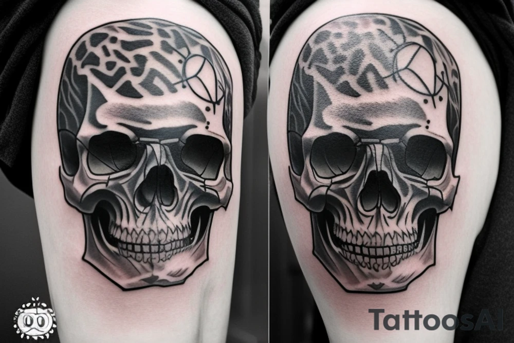 mountain skull tattoo idea