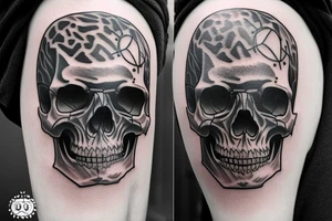 mountain skull tattoo idea
