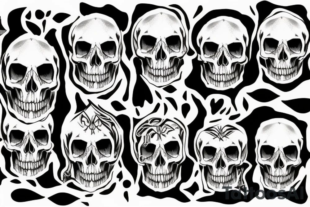 Large stone mountain in the form of a skull tattoo idea