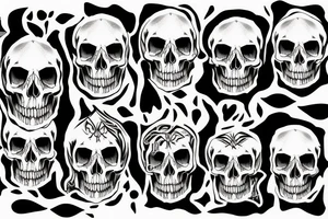 Large stone mountain in the form of a skull tattoo idea