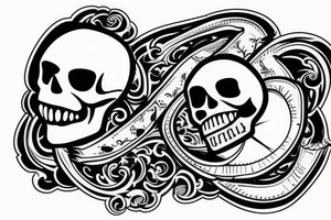 Skull with horseshoe, good luck tattoo idea