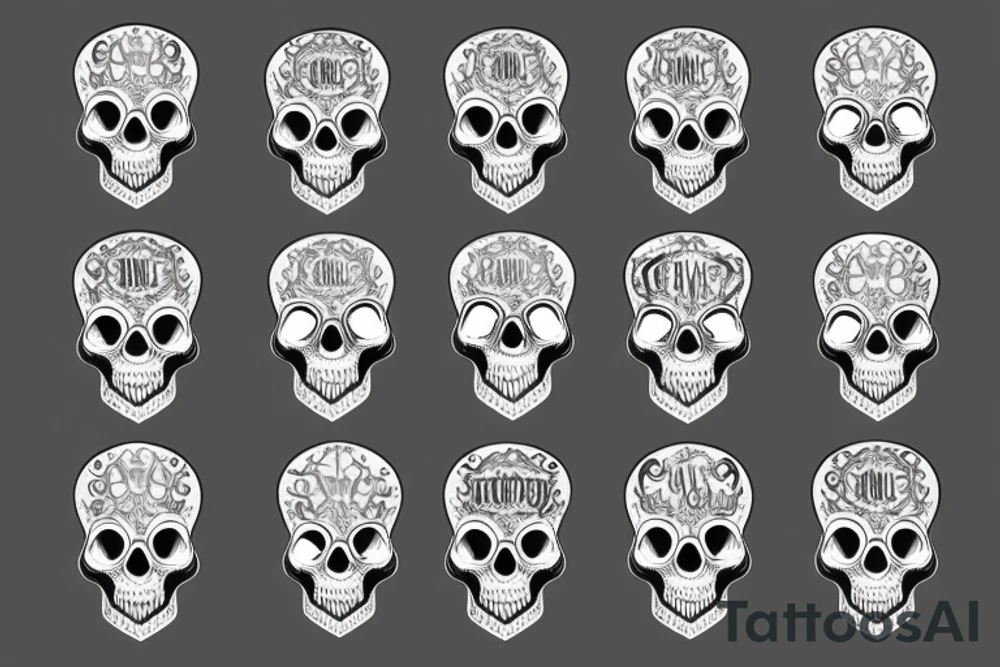 Skull with a horseshoe tattoo idea
