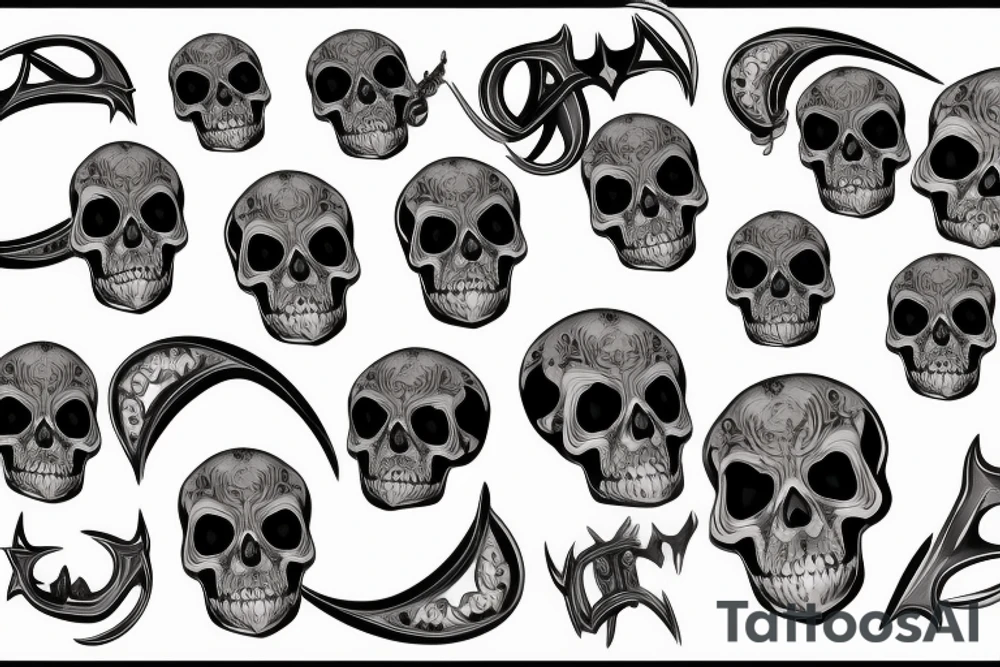 Skull with a horseshoe tattoo idea