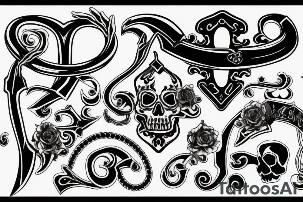 Skull with a horseshoe tattoo idea