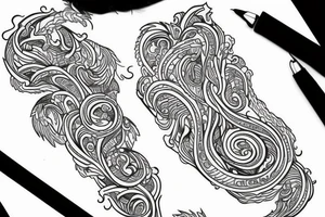 Outline tattoo style, Horseshoe, white background, --no skin tattoo idea