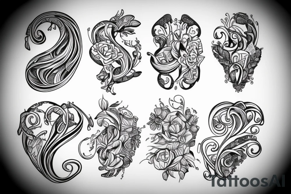 Outline tattoo style, Horseshoe, white background, --no skin tattoo idea