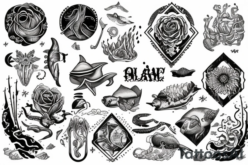 island, ocean tattoo idea
