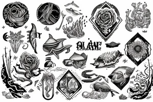 island, ocean tattoo idea