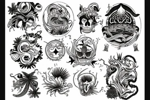 island, ocean tattoo idea