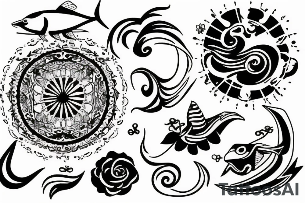 island, ocean tattoo idea