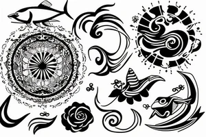 island, ocean tattoo idea