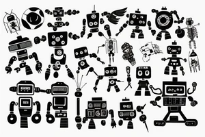 robot taking over the world tattoo idea