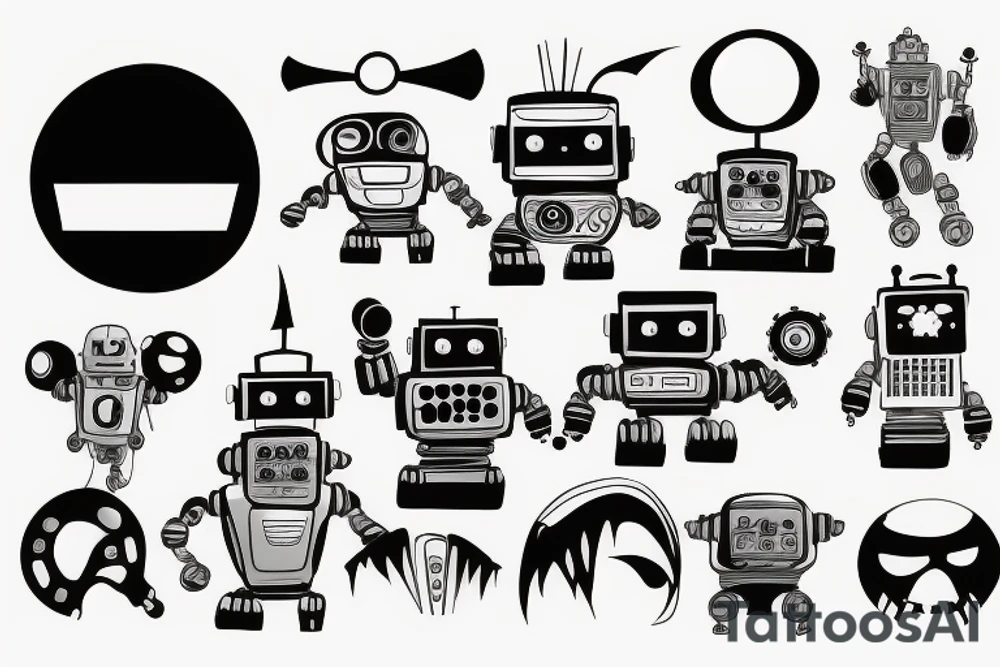 robot taking over the world tattoo idea