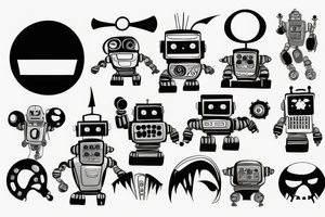 robot taking over the world tattoo idea