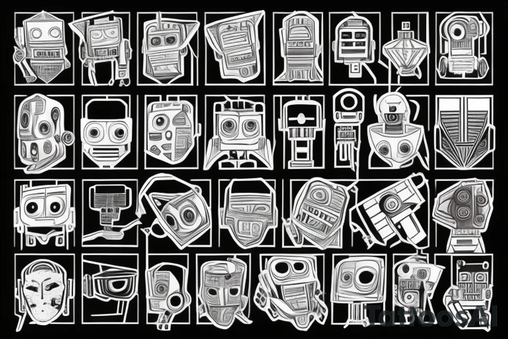 robot taking over the world tattoo idea