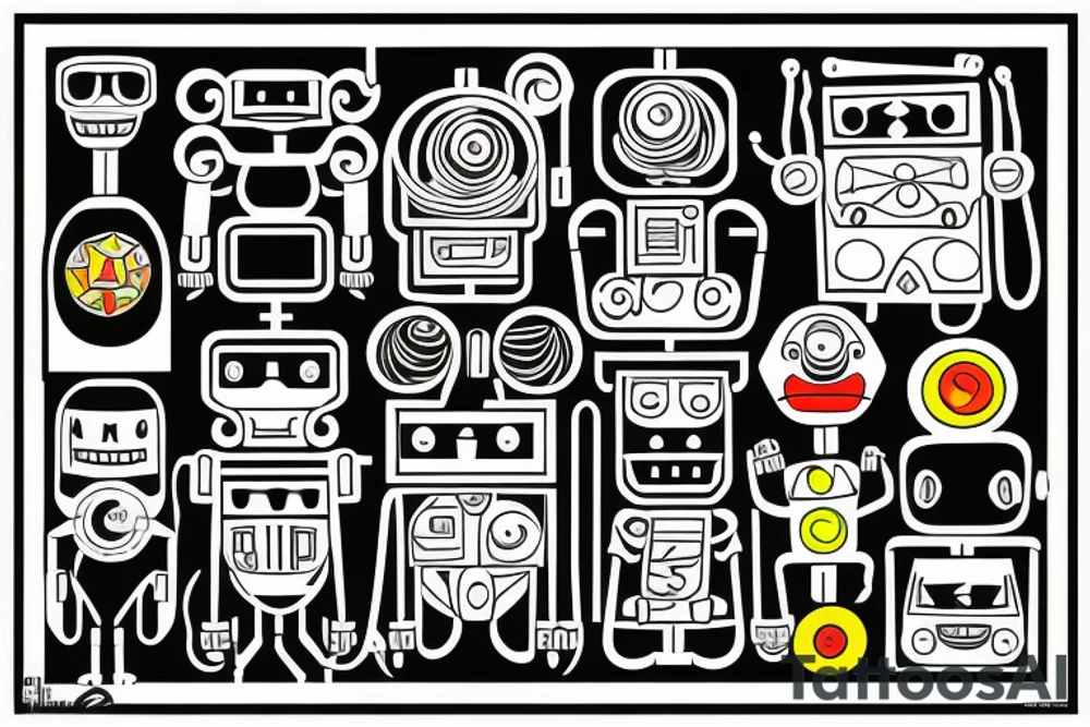 robot taking over the world tattoo idea