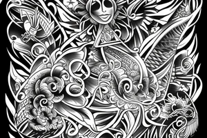 Flower from heaven with new air from heaven, keanu lelilani, polynesian tattoo idea