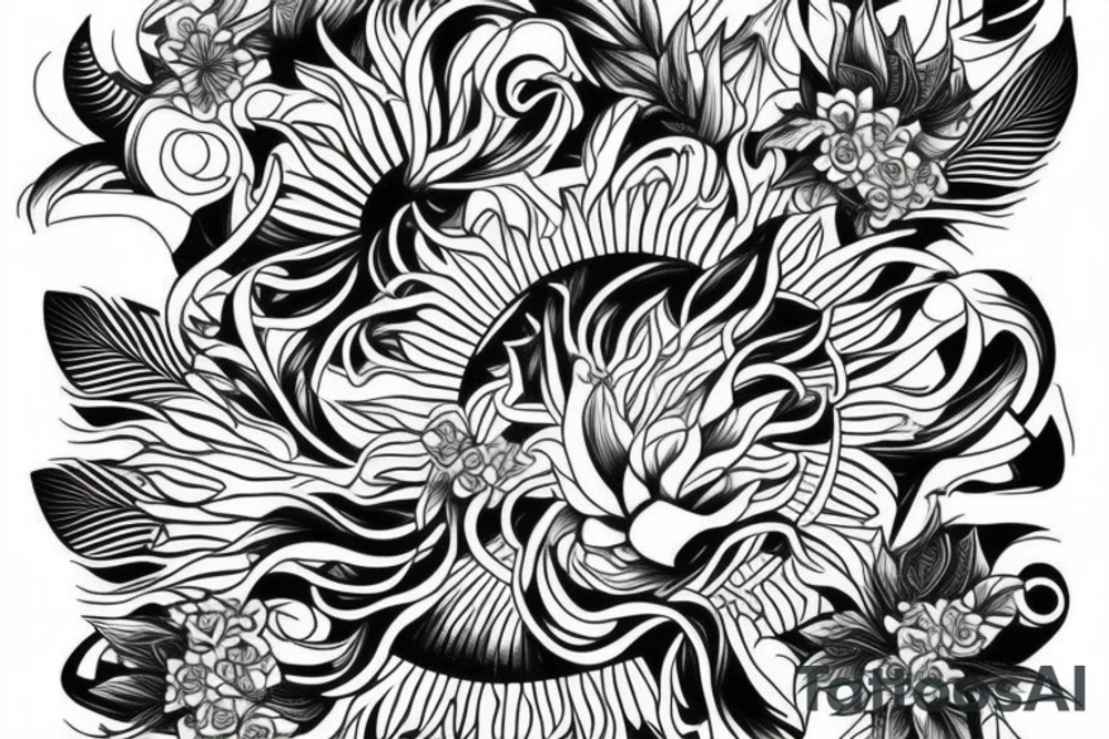 Flower from heaven with new air from heaven, keanu lelilani, polynesian tattoo idea