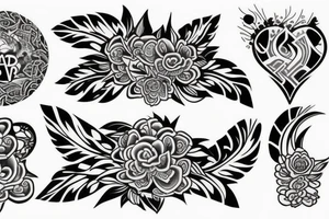 Flower from heaven with new air from heaven, name keanu,
name lelilani, polynesian tattoo idea