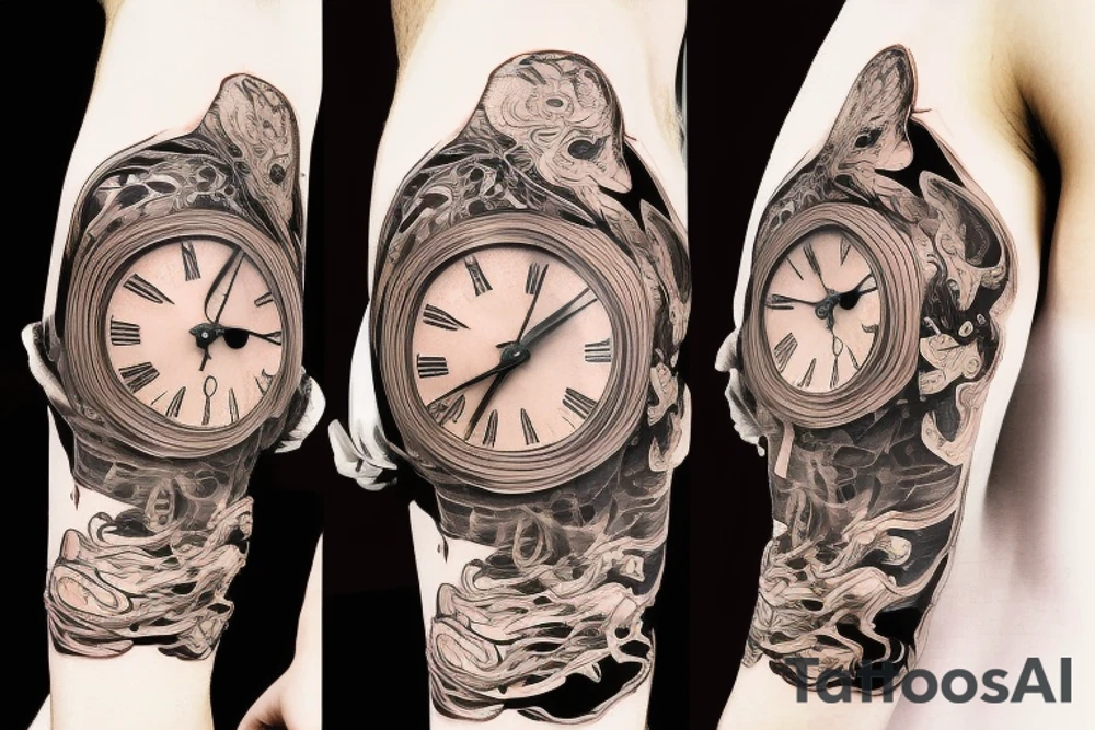 distorted time tattoo idea