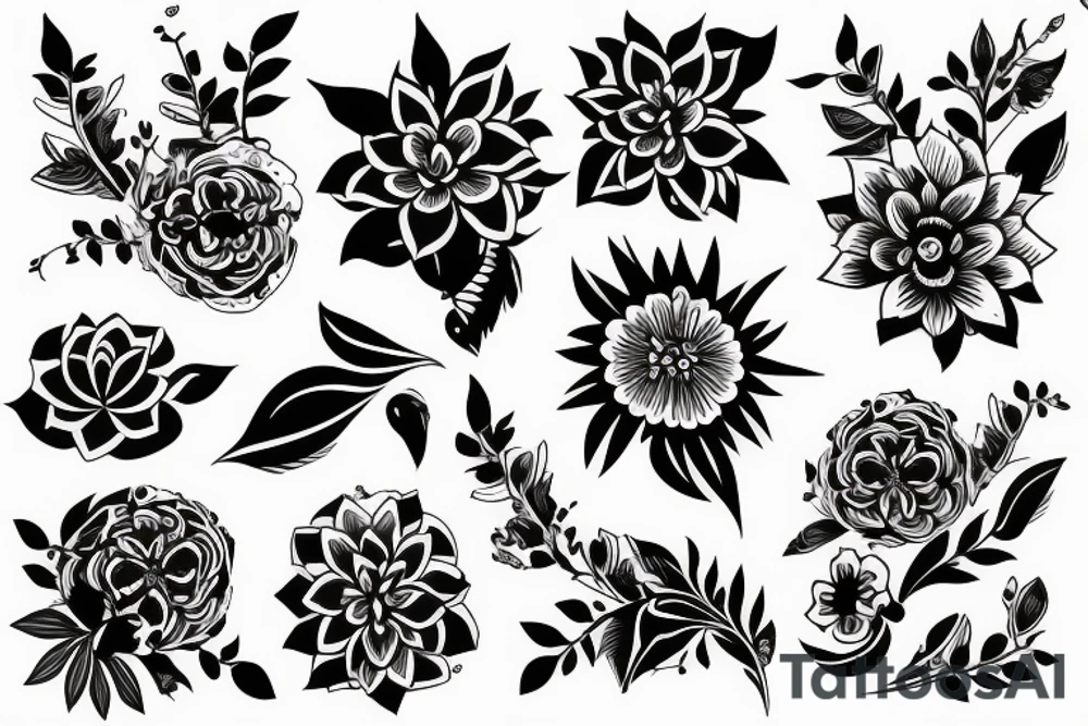 Crazy floral armband tattoo idea