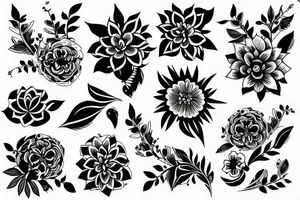 Crazy floral armband tattoo idea