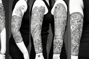 Crazy floral armband tattoo idea