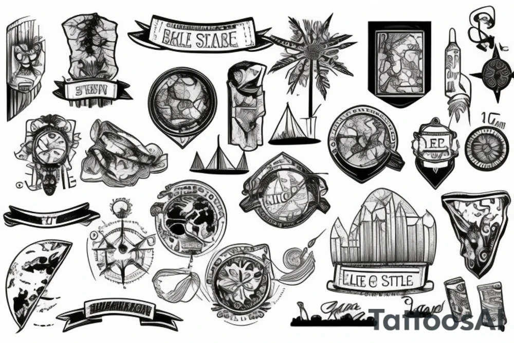 island, map tattoo idea