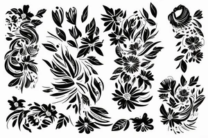 Crazy floral armband, with negative space ,pretty flowy tattoo idea